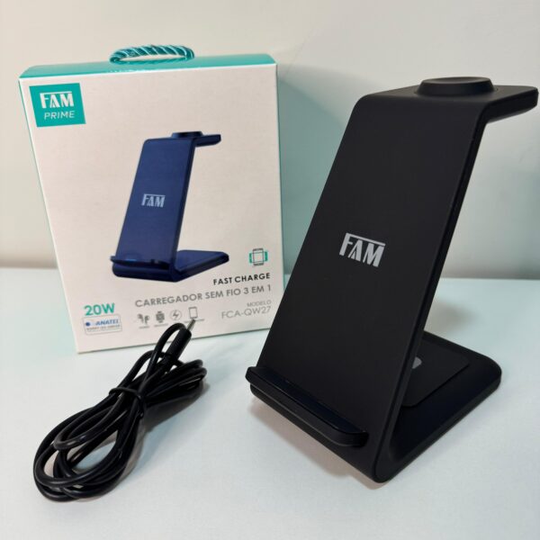 CARREGADOR SEM FIO 3 EM 1 - FAST CHARGE FCA-QW27 - Image 2